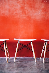 Chairs Red Wall