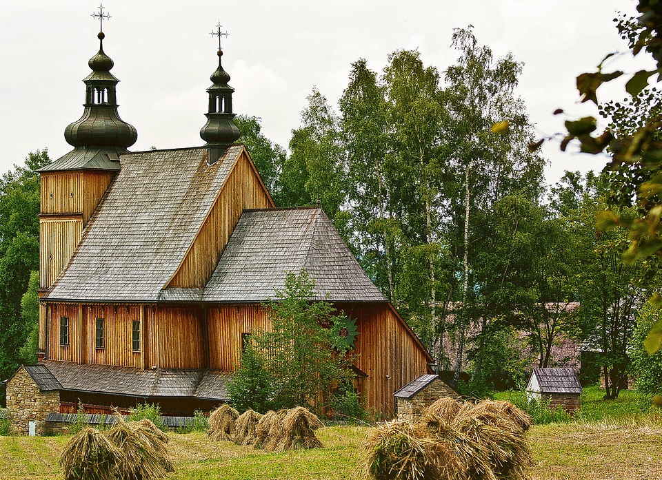 Poland village monument the roof of the