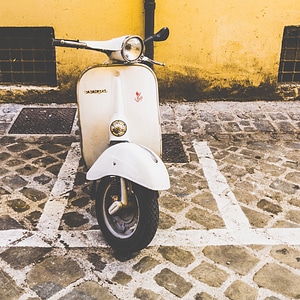 Retro White Vespa photo