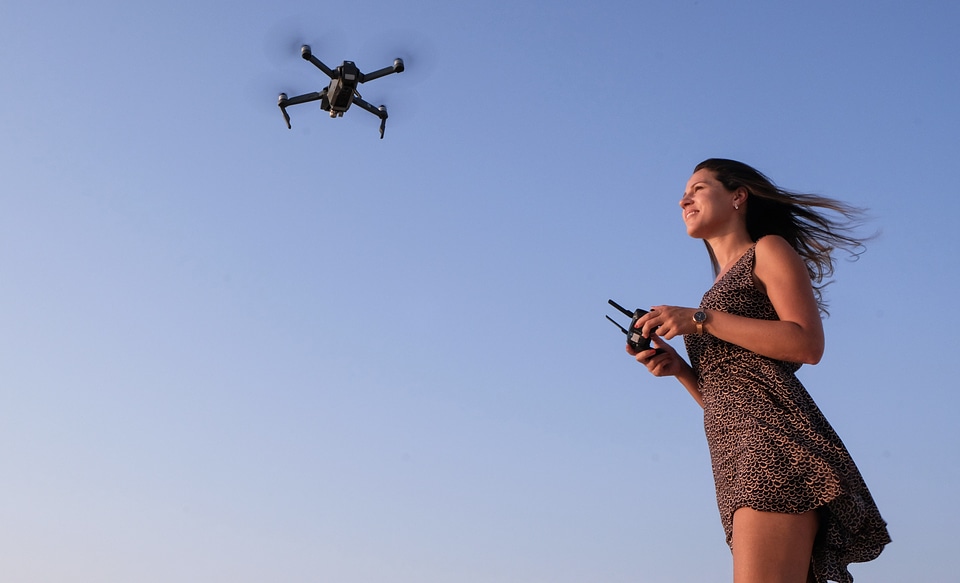 Woman Flying Drone