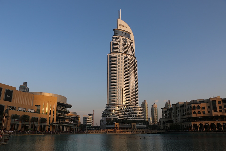 Shopping centre city skyscraper