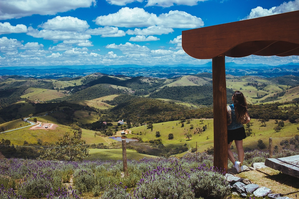 Woman Enjoy View Blue Sky photo