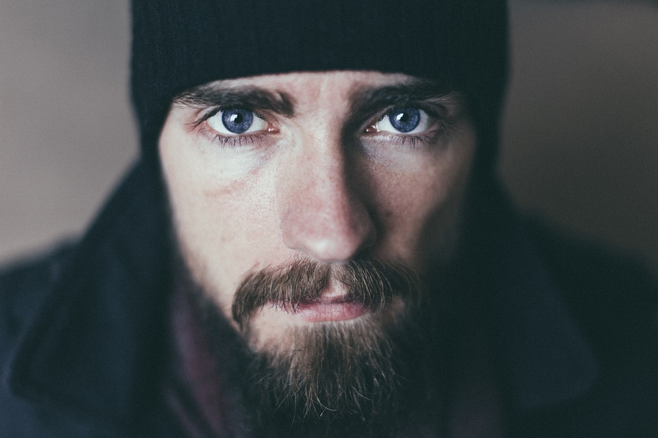 Man Bear Blue Eyes Hat photo