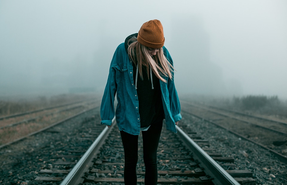 Woman Railway Track