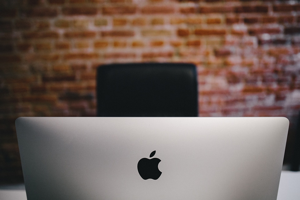 MacBook Brick Wall Desk