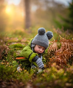 Child Boy Playing Forest photo