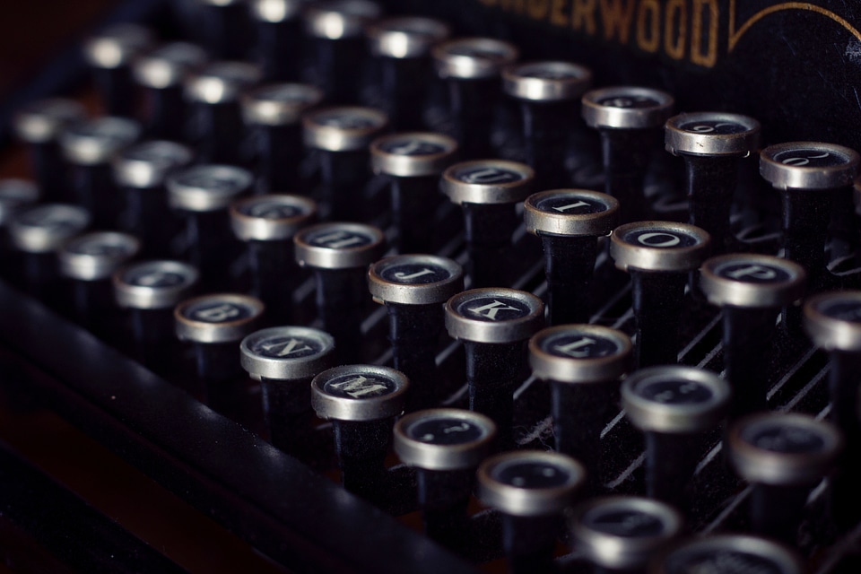 Closeup Vintage Typewriter Keys photo