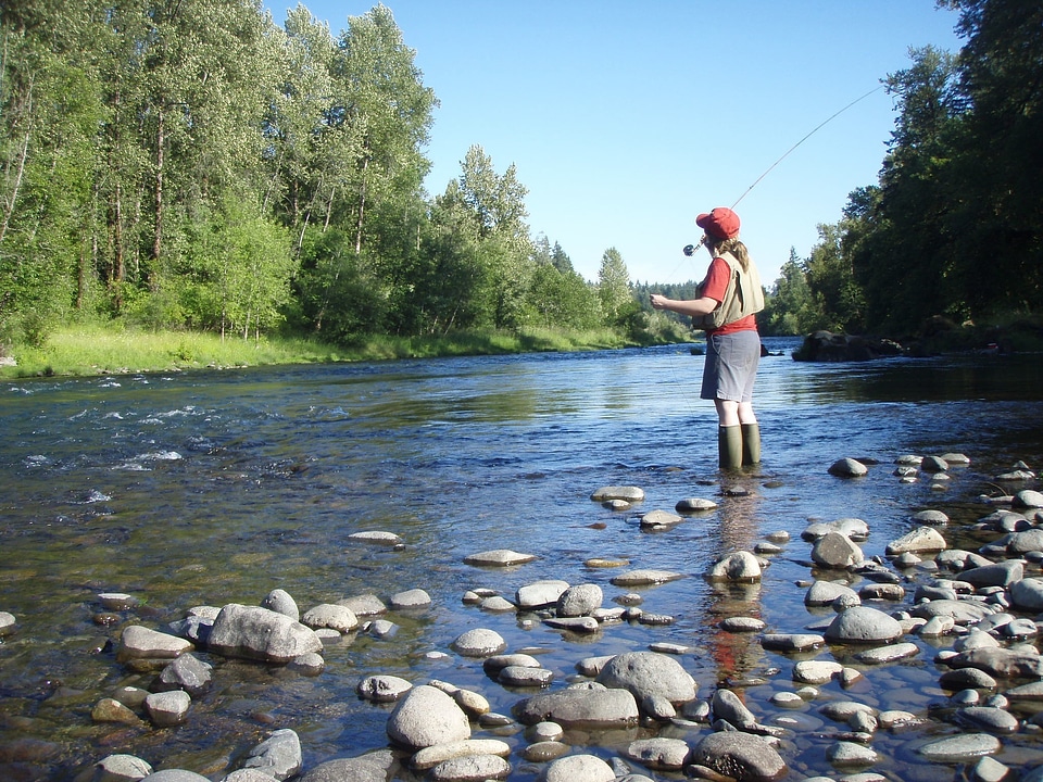 Water man fishing photo