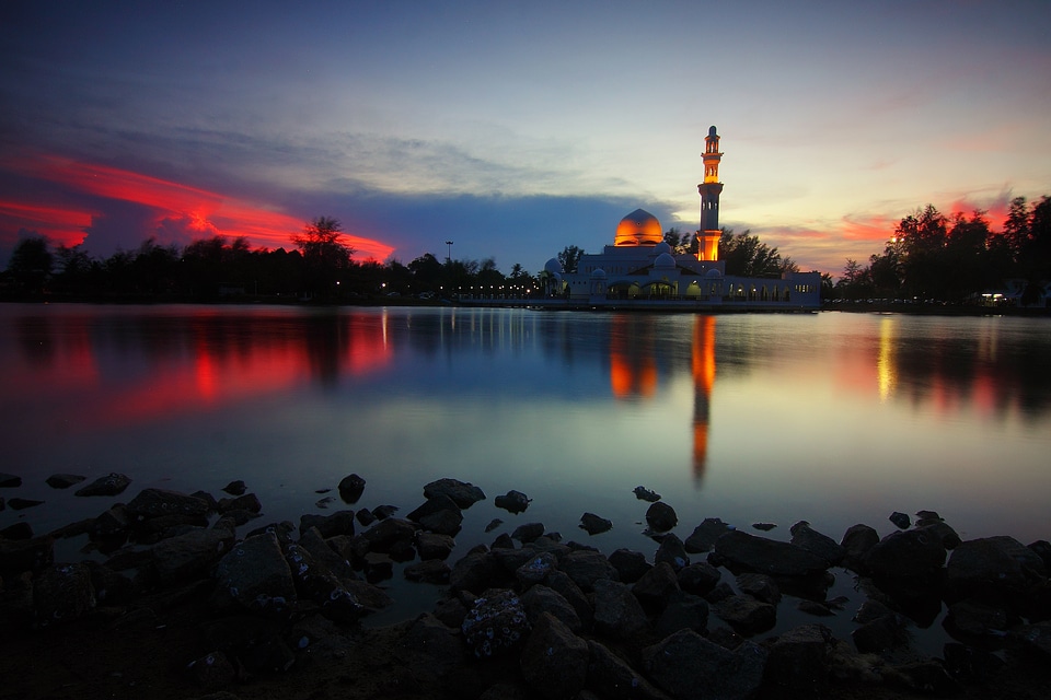 Dome Building Dawn Red Sun