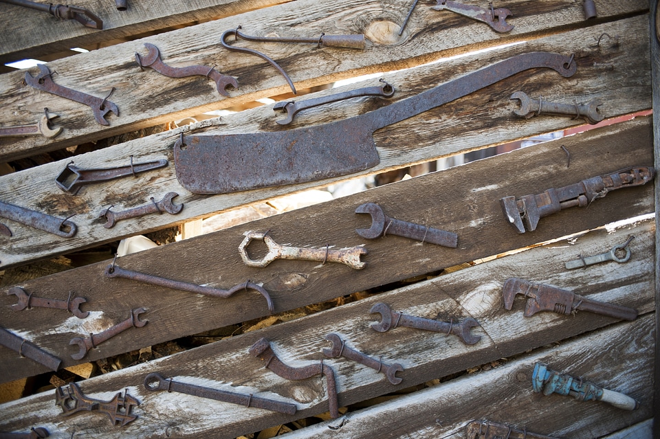 Collage Of Rustic Tools