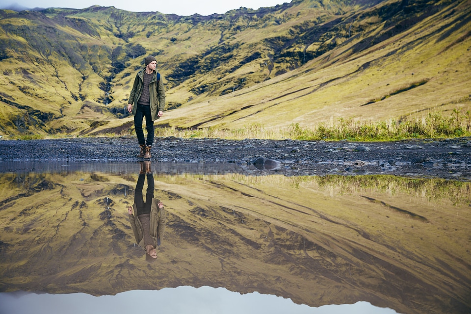 Man & Lake Reflection