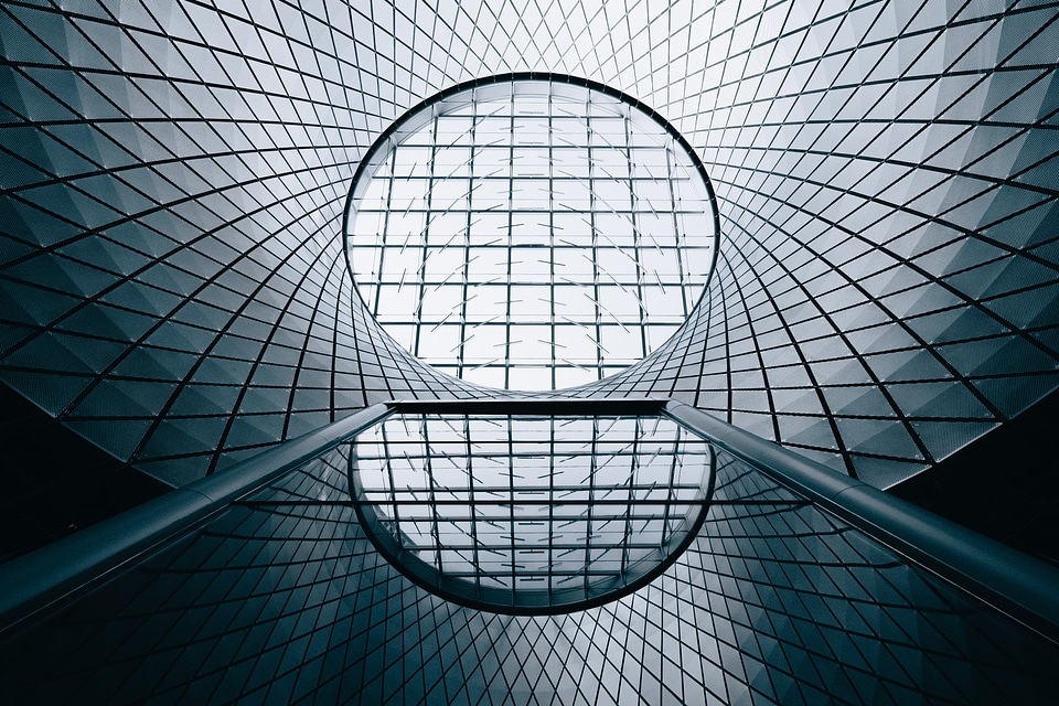 Geometric Glass City Architecture