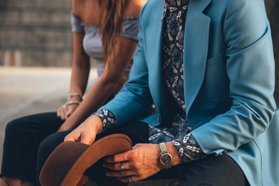 Man And Woman Sit Together photo