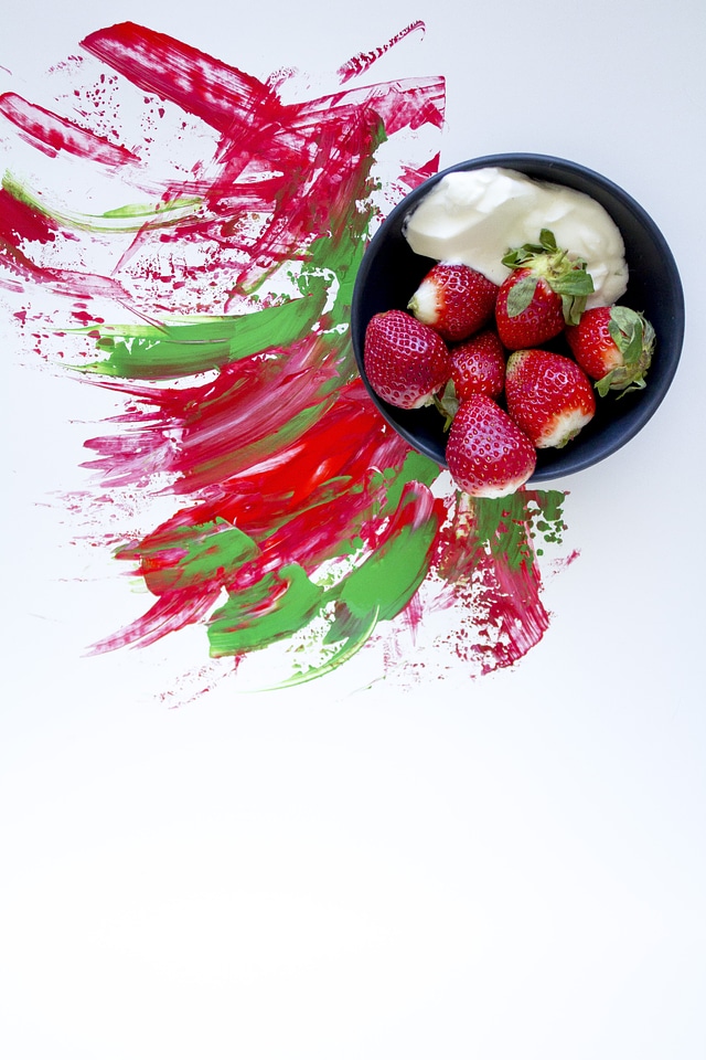 Strawberries And Cream With Color