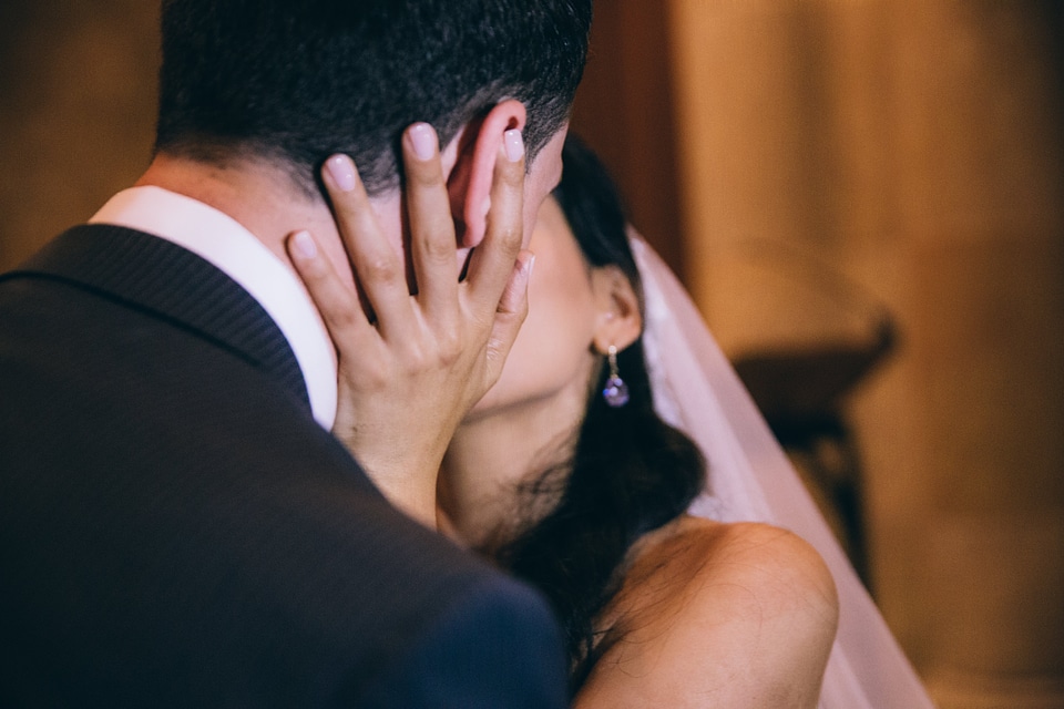 Bride & Groom Wedding Kiss photo