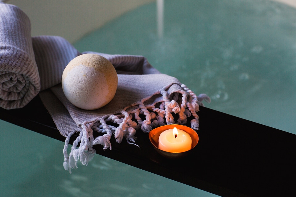 Bath Bomb Near Tub