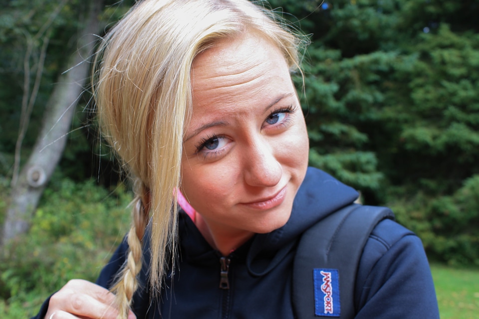 Blonde hair pretty face