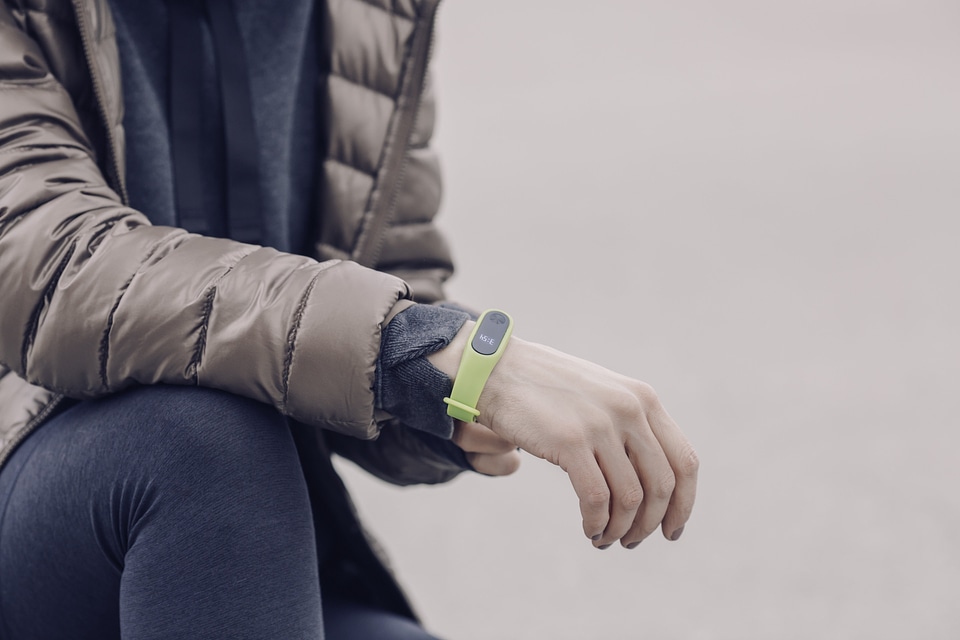 Runner Wearing Fitness Tracker Watch