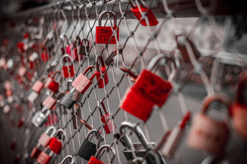 Symbol love castle padlocks
