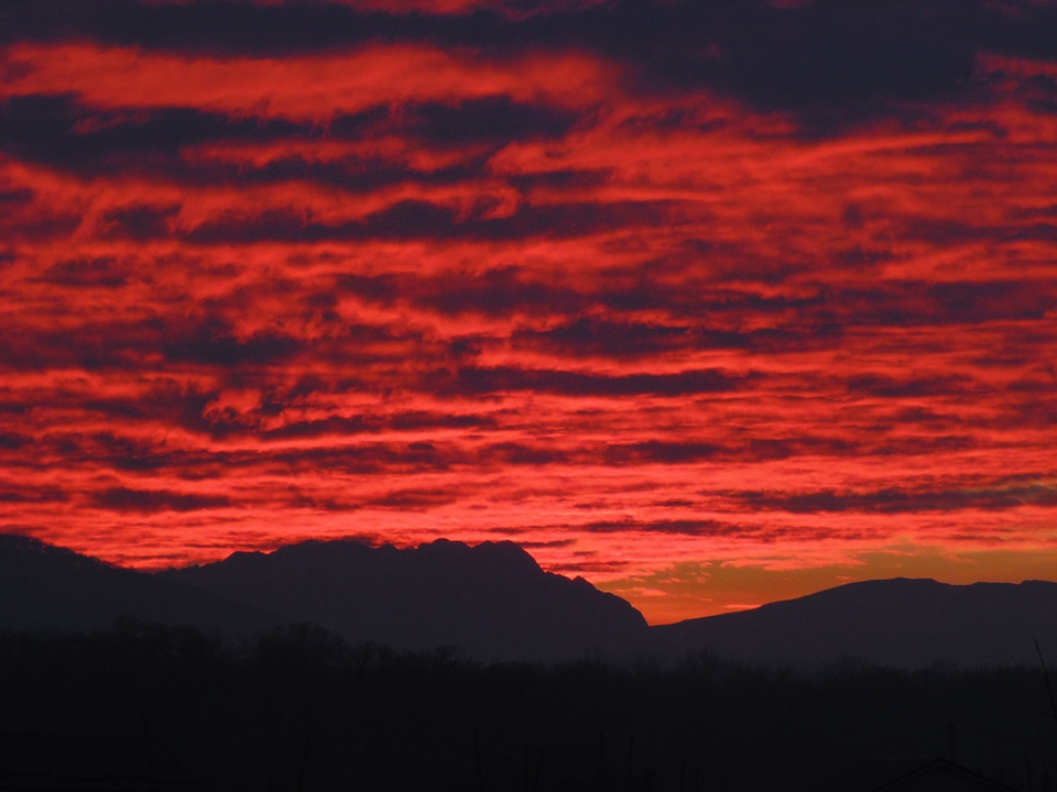 Dramatic dawn mountain