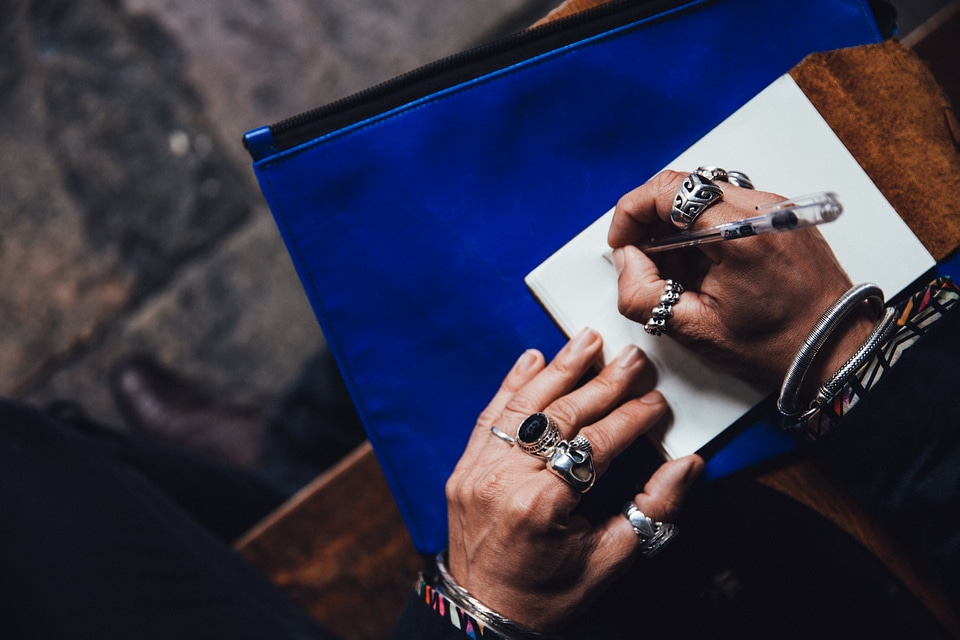 Man With Rings Writing