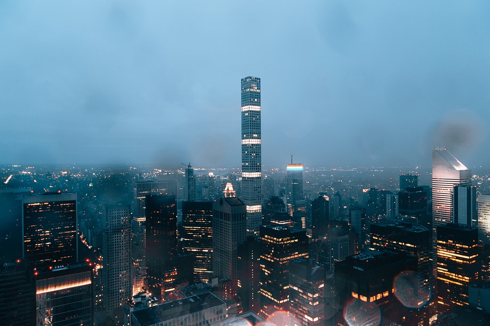 Foggy Night Bright Lights