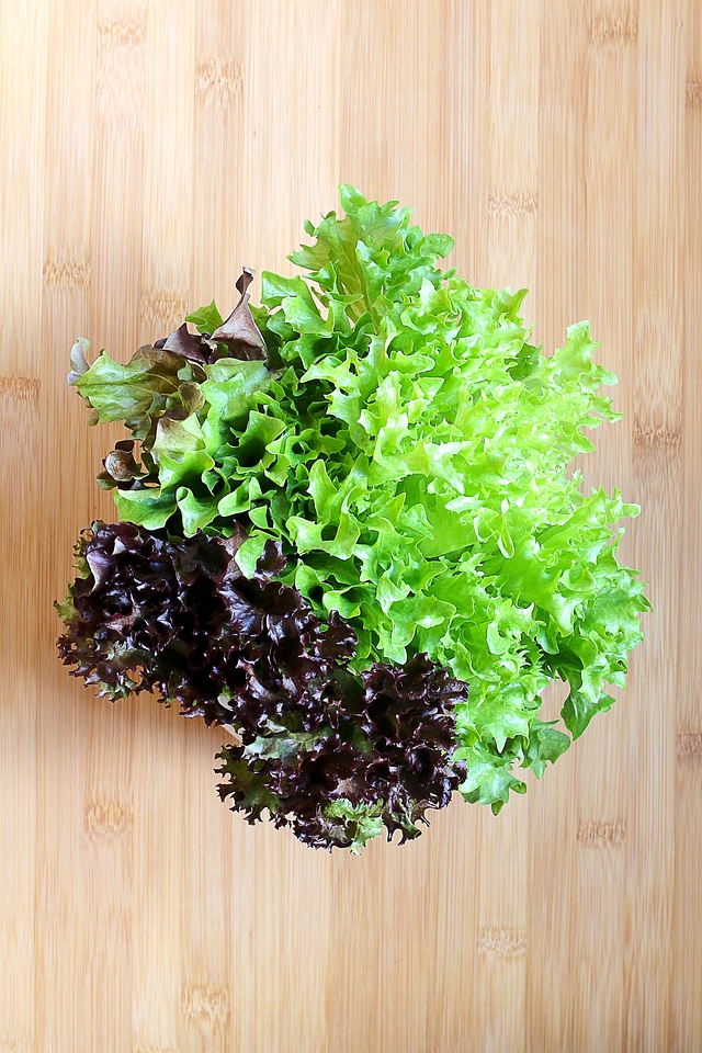 Fresh Green And Purple Fancy Lettuce