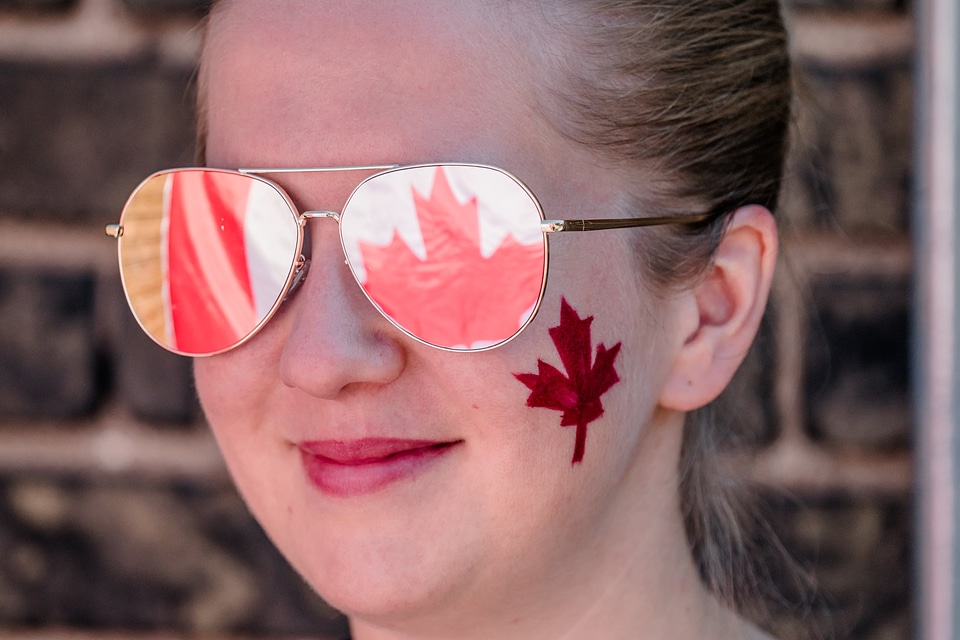 Woman Facepainted Canada Day