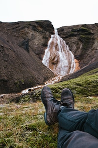 Relaxing Near Waterfall