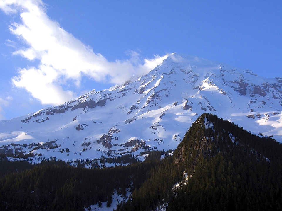 Clouds mountain landmark