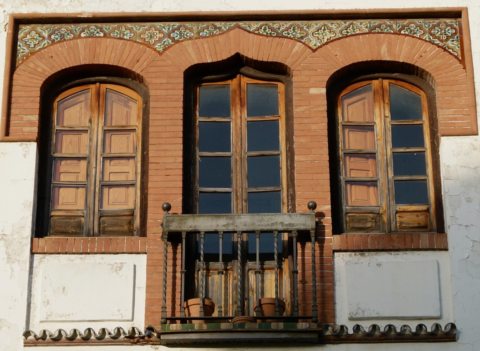 Windows stone brick photo