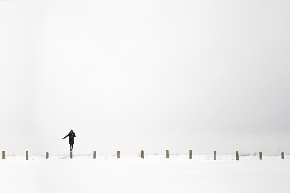 Woman Winter Landscape