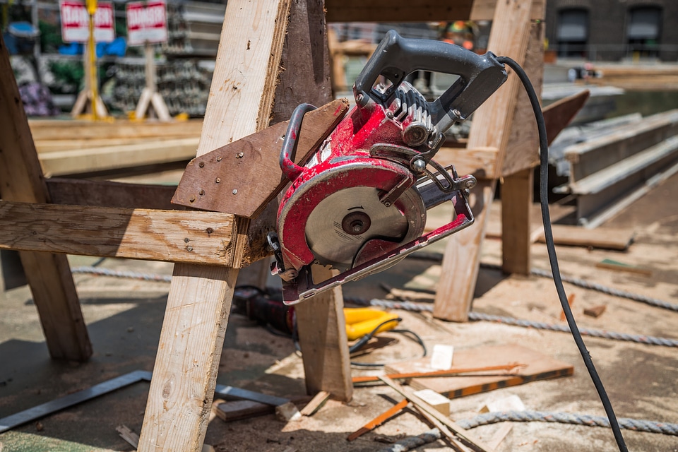 Circular Saw On Construction Site