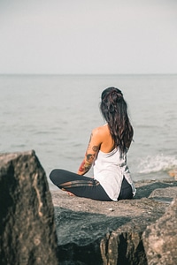 Breathing And Yoga By The Sea