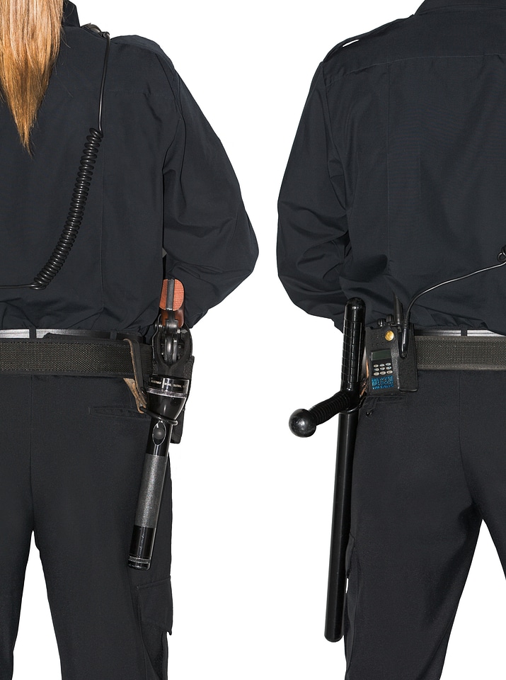 Policeman uniform baton
