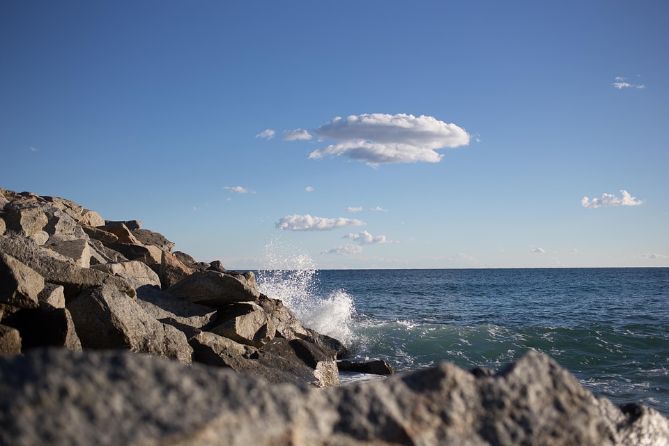 Water Hitting Rocks photo