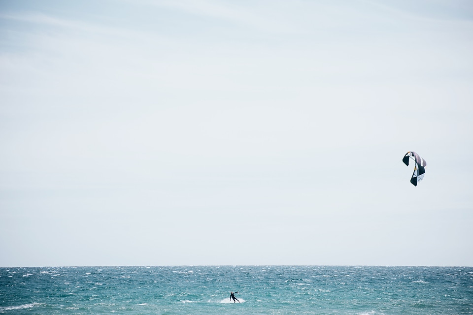 Kite Surfing In Ocean