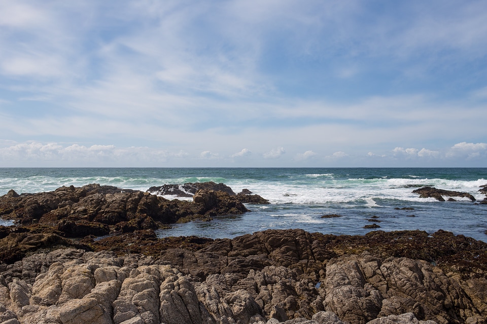 Sea Ocean Waves On Coast Rocks
