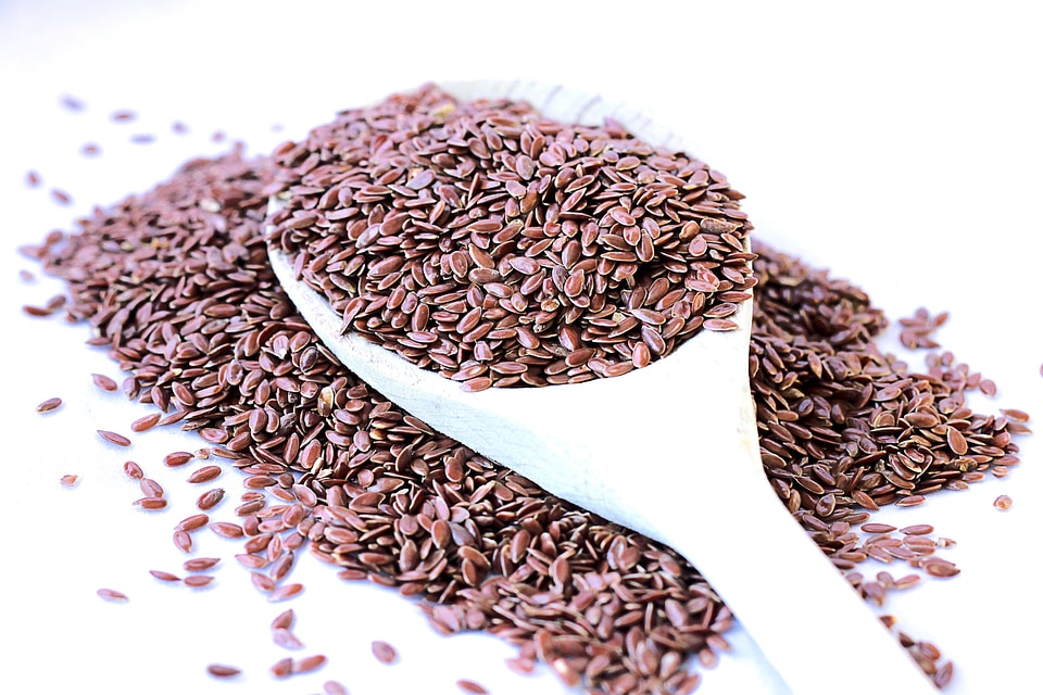 Spoon Scoops Flax Seeds