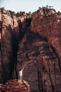 Hiker On Canyon Plateau photo