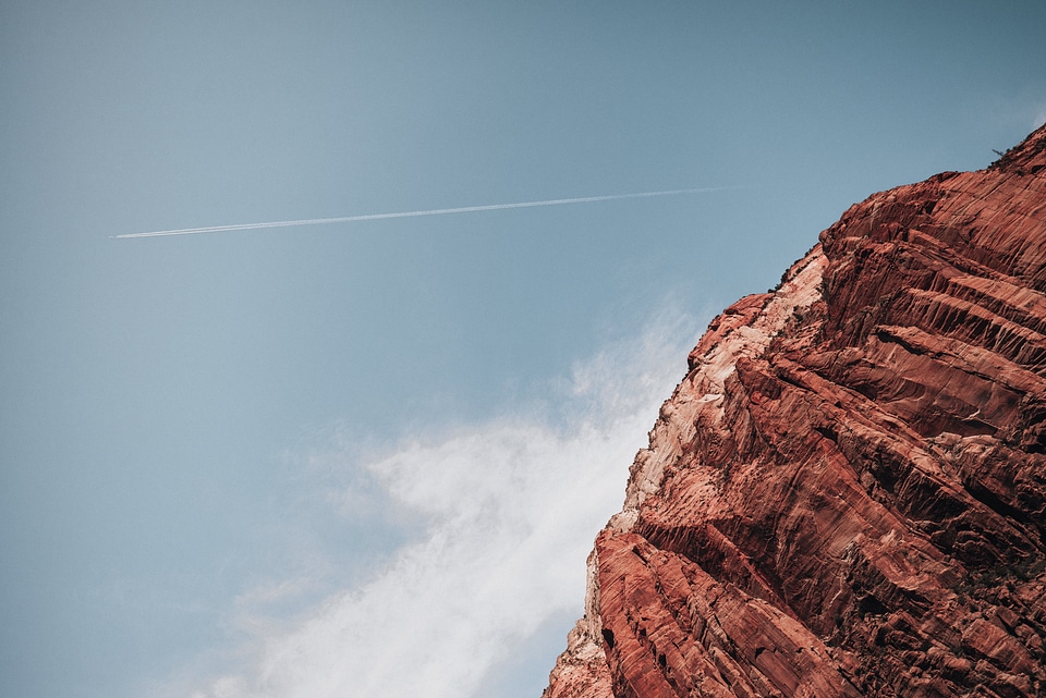 Jetstream In Sky Over Canyon