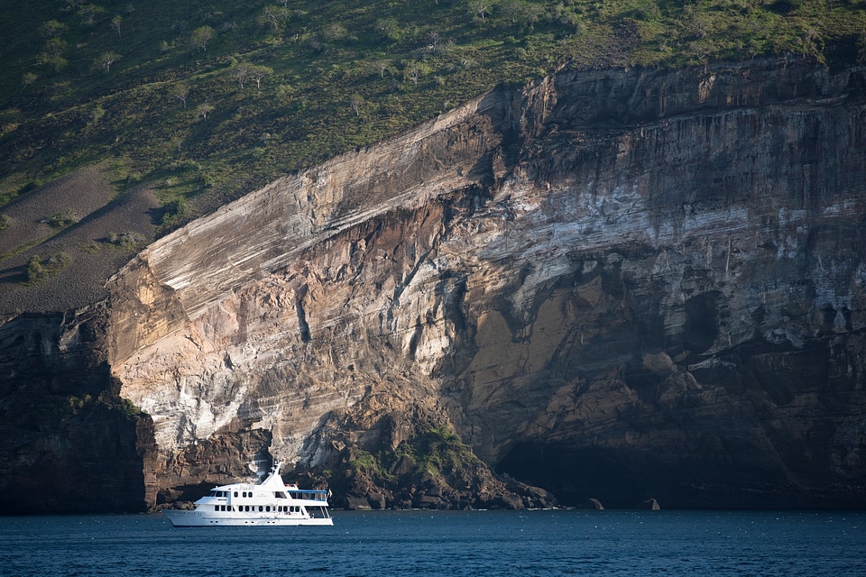 Cruis Ship At Cliff Side