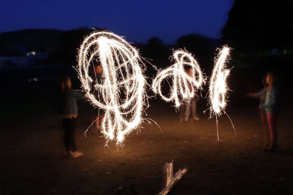 Lightpainting with sparklers