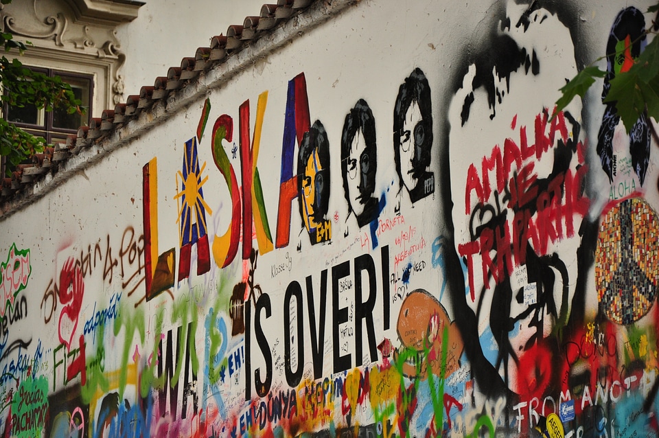 John Lennon wall in Prague