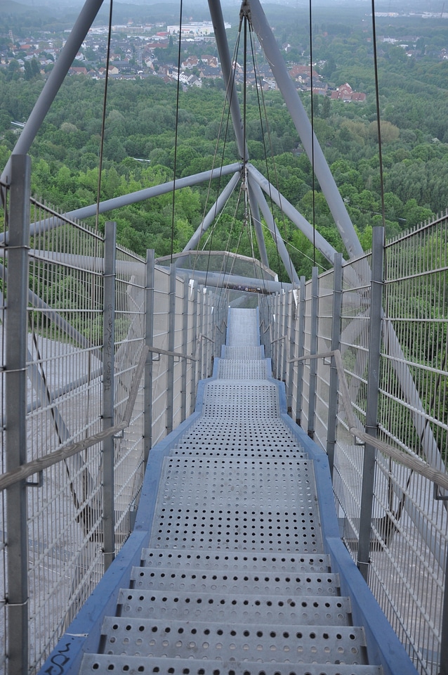 View down the stairs of tetrahedron Bottrop