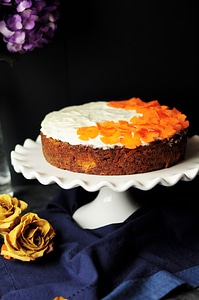 Carrot Cake on White Plate photo