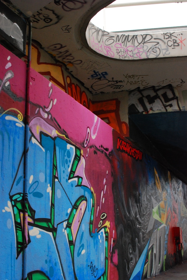 Graffiti on public graffiti wall in Prague
