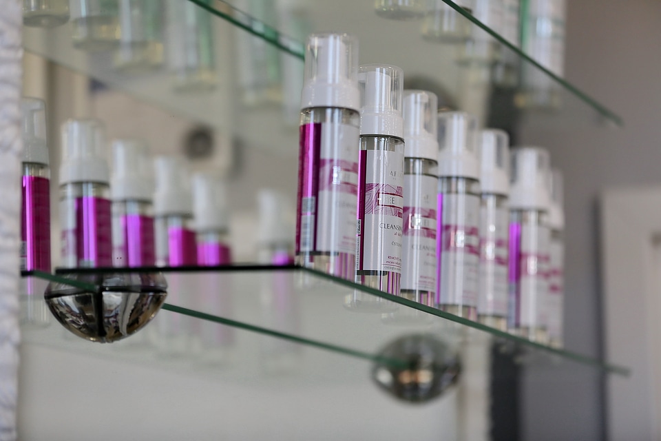 Shelf cosmetics merchandise