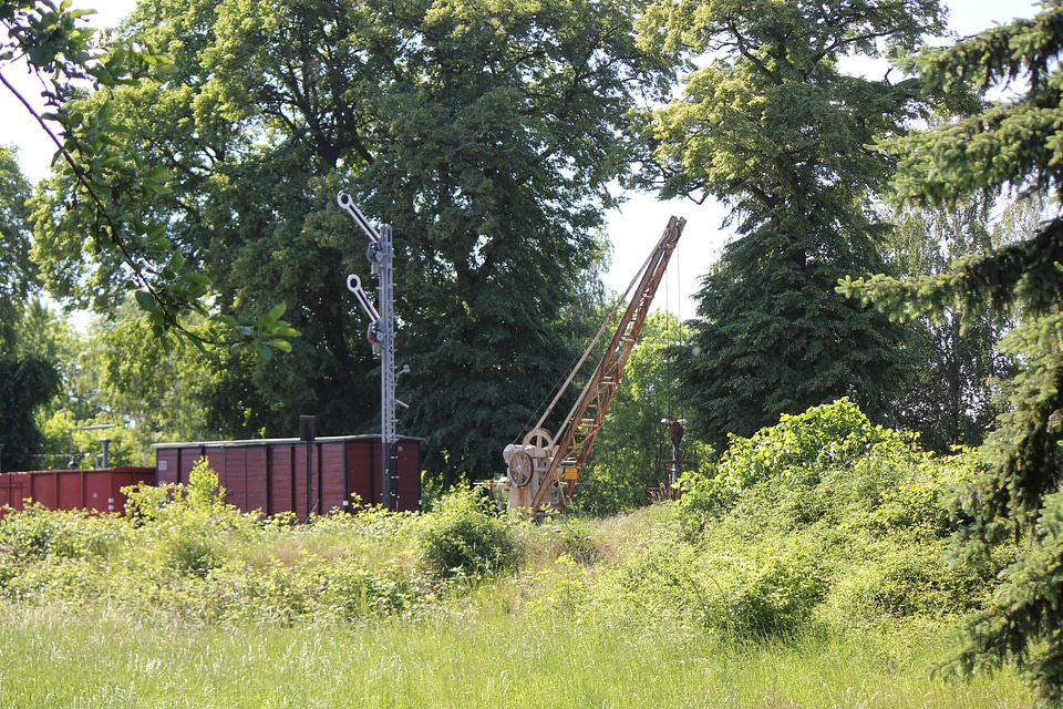 Old trainstation behind trees