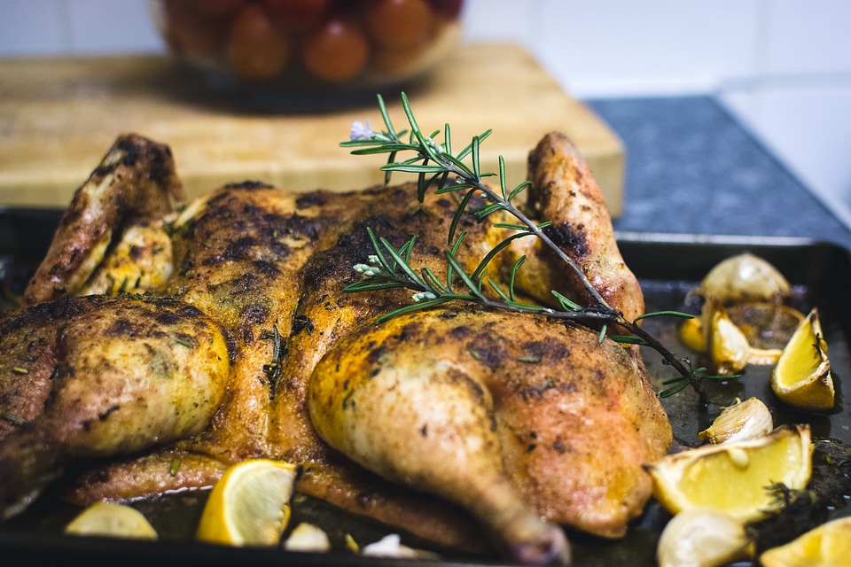 Spatchcock lemon chicken
